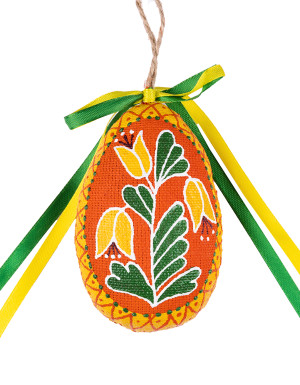 Small Orange Easter Egg with a Flower