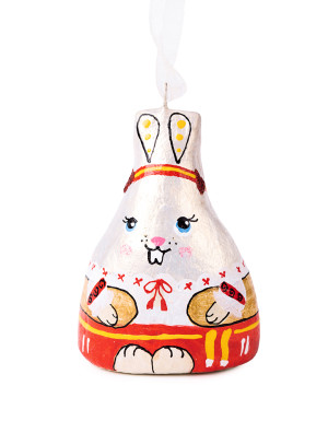 Sculptural souvenir "Bunny in an embroidered dress"