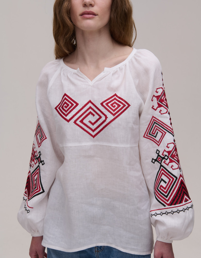 Embroidered Shirt «Infinity» (white)