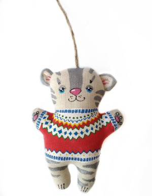 Symbol of the year 2022 A tiger in a Scandinavian sweater