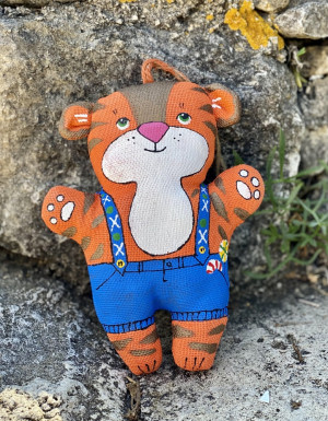 Symbol of the year 2022 Tiger in blue pants