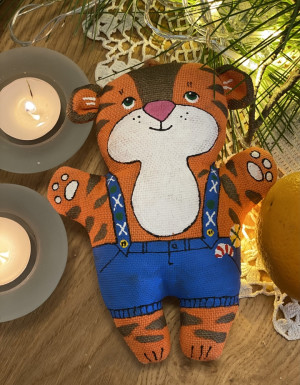 Symbol of the year 2022 Tiger in blue pants