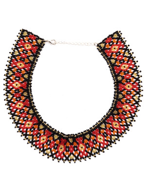 Silyanka beaded black and red with gold