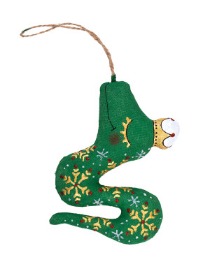 Textile Souvenir "Snake with Snowflakes"