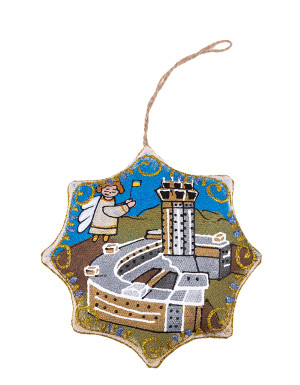 Souvenir vanilla star "Donetsk Airport with angel"