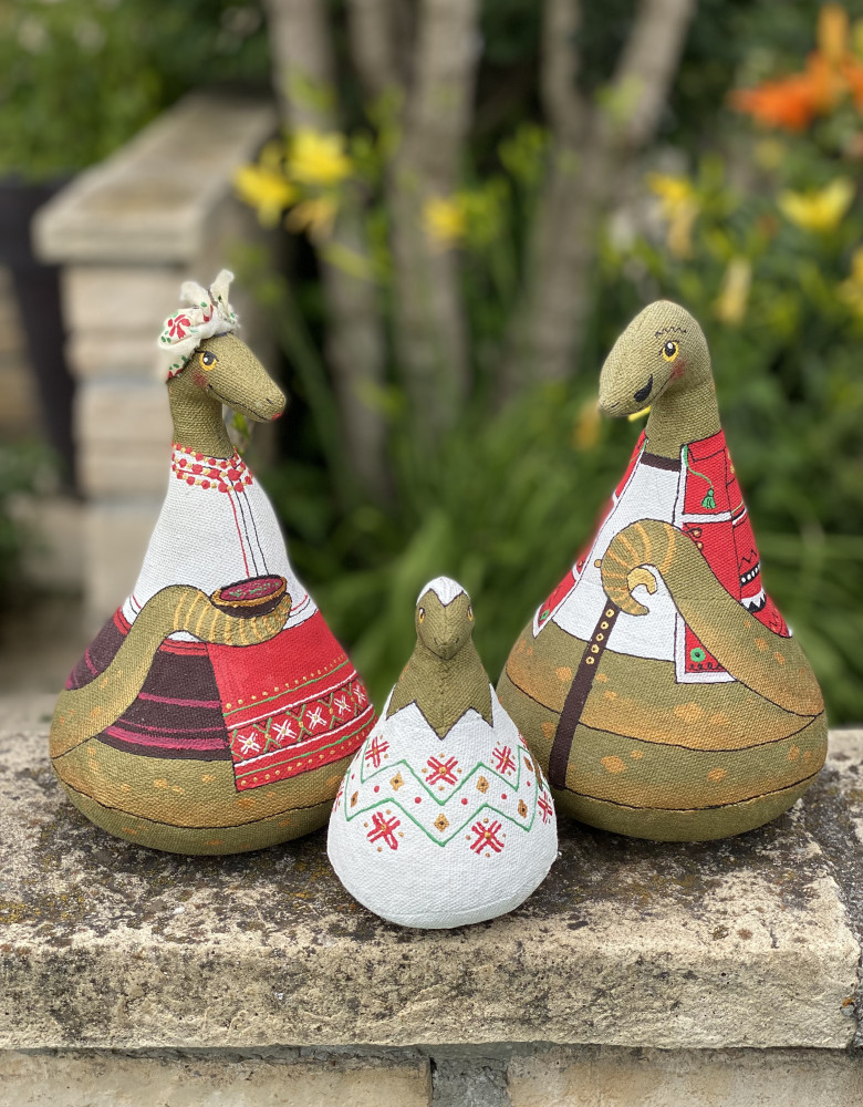 Set of Textile Souvenirs "Snake Family"