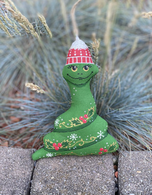 Textile Souvenir "Snake in a Christmas Hat"