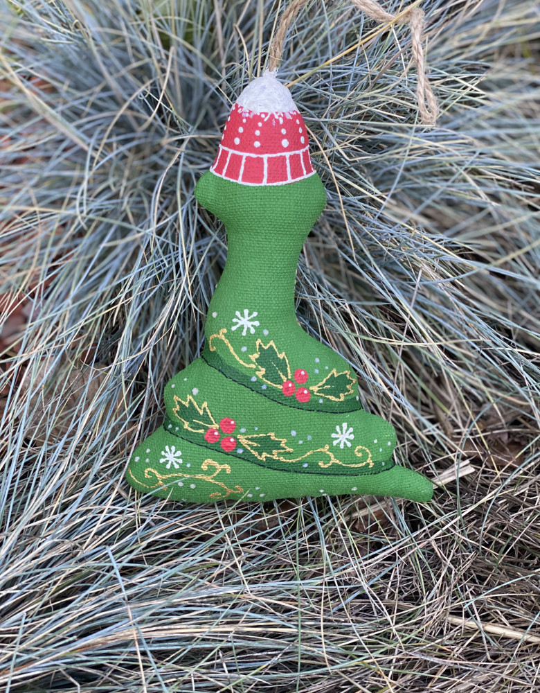 Textile Souvenir "Snake in a Christmas Hat"