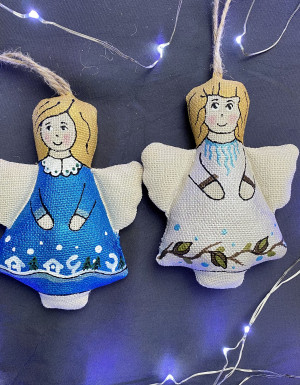 Angel with a winter city