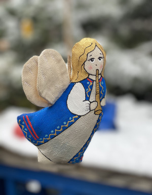 Сувенір "Ванільний янгол з сопілкою"