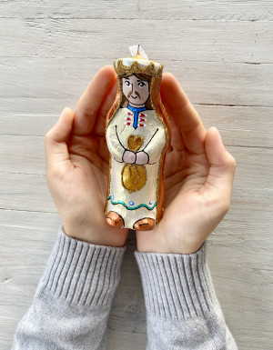Ялинкова іграшка " Персонаж вертепу  Цар " (скульптура)