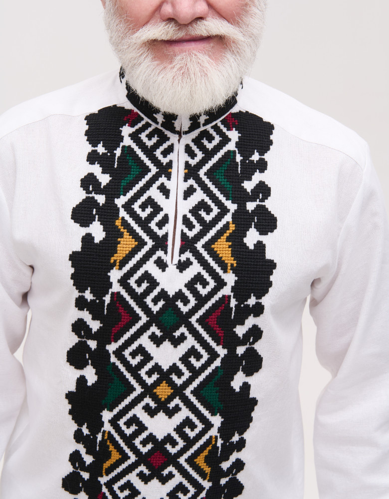 Men’s Vyshyvanka with Hand Embroidery “Geometric”