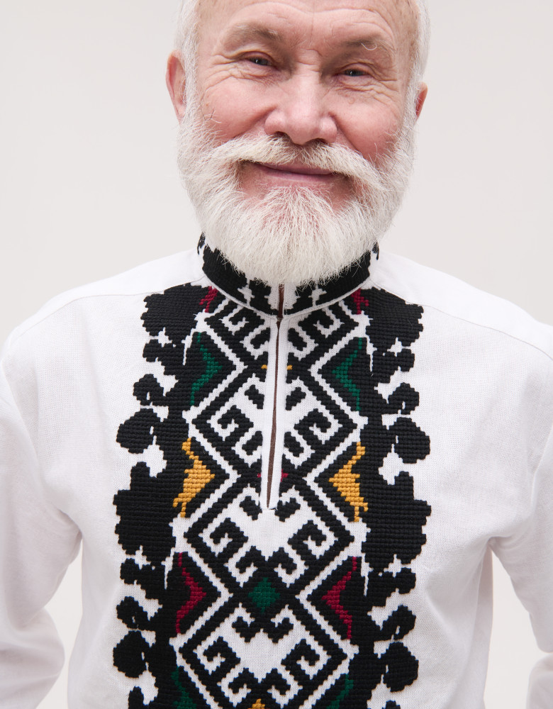 Men’s Vyshyvanka with Hand Embroidery “Geometric”