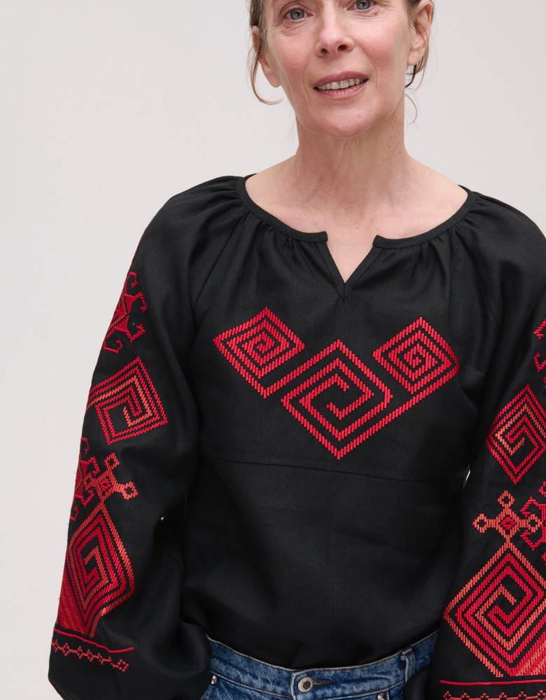 Embroidered Shirt «Infinity» (black)