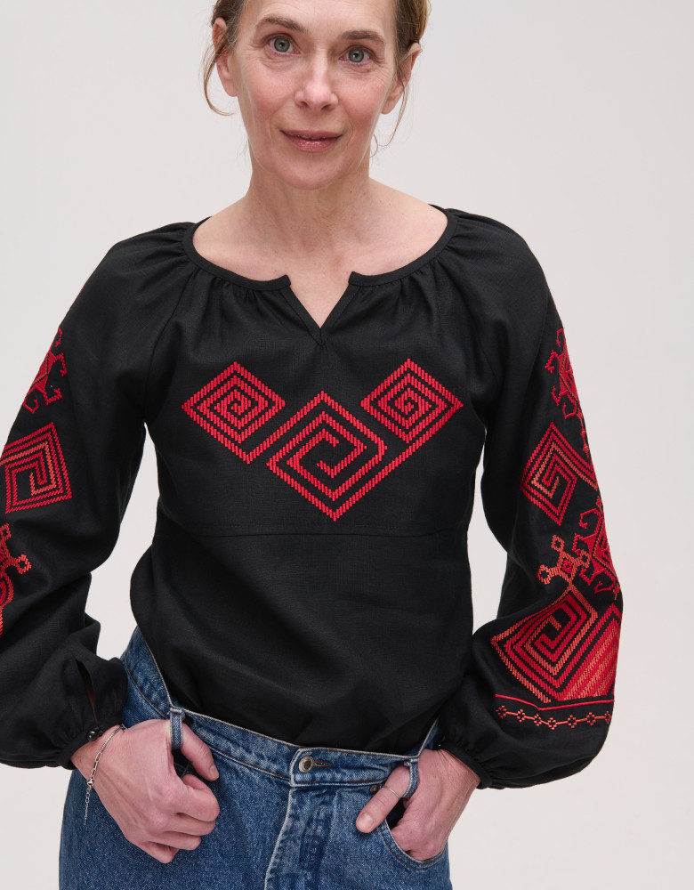 Embroidered Shirt «Infinity» (black)