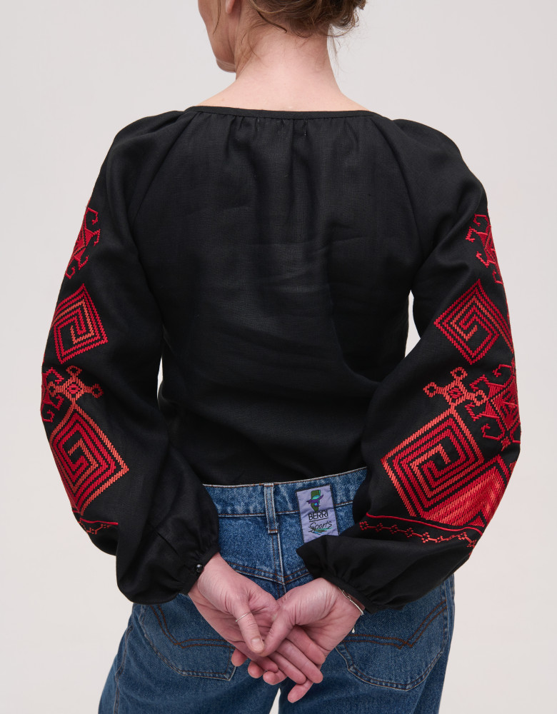 Embroidered Shirt «Infinity» (black)