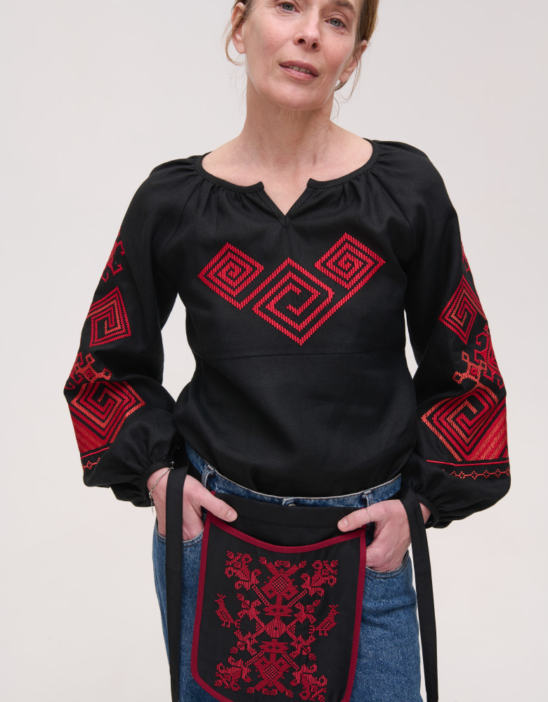 Embroidered Shirt «Infinity» (black)