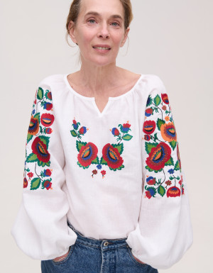 Embroidered Shirt «Bolekhivska» (white linen)