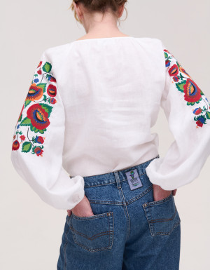 Embroidered Shirt «Bolekhivska» (white linen)