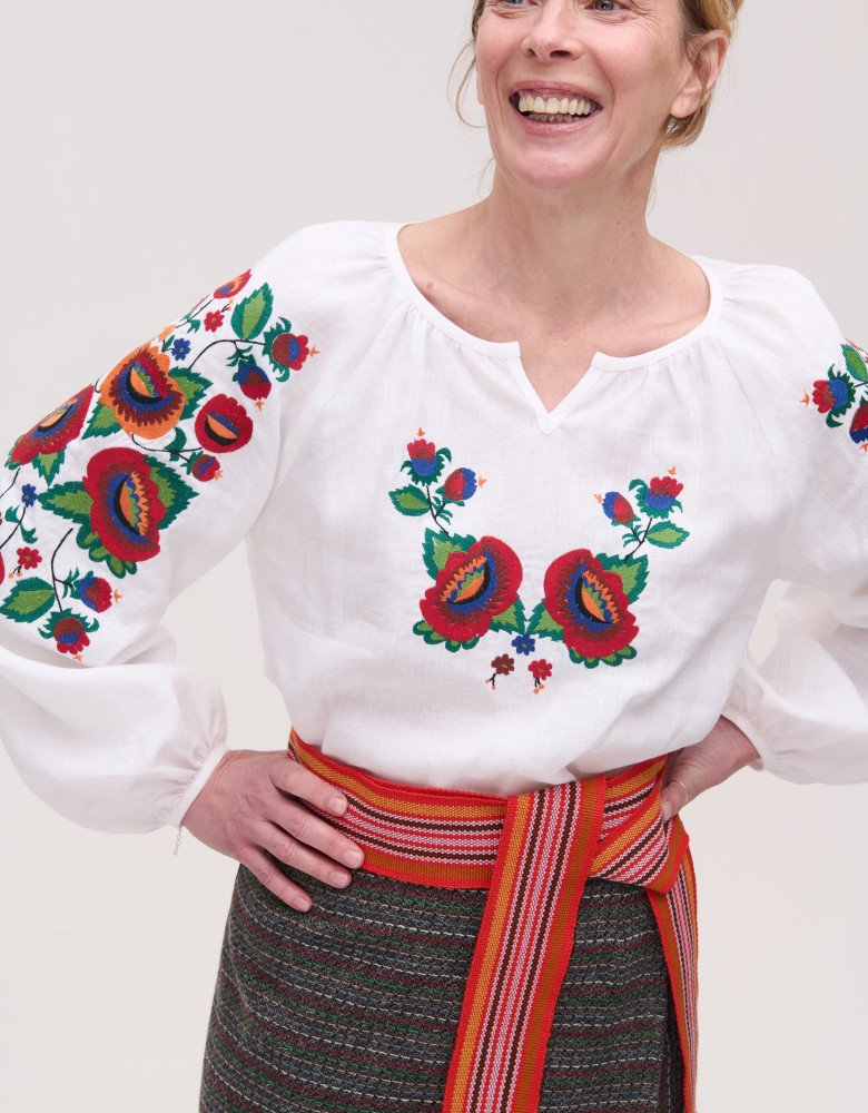 Embroidered Shirt «Bolekhivska» (white linen)