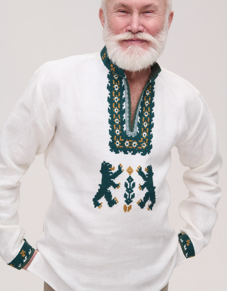 Men's embroidered shirt with bears 