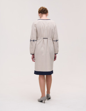  Beige linen dress "Leading star"