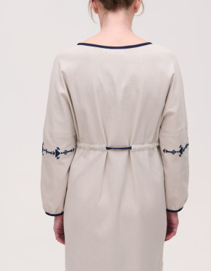  Beige linen dress "Leading star"