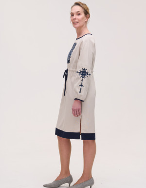 Beige linen dress "Leading star"