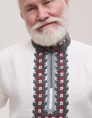 Men’s Linen Vyshyvanka with Hand Embroidery “Wolves”
