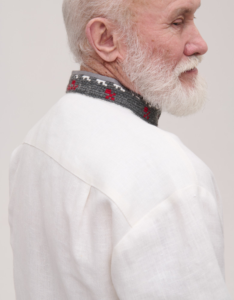 Men’s Linen Vyshyvanka with Hand Embroidery “Wolves”