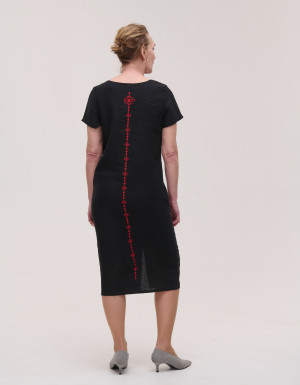 Embroidered dress Trypils'ka (black)
