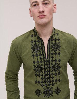 Nezlamni khaki embroidered shirt for men