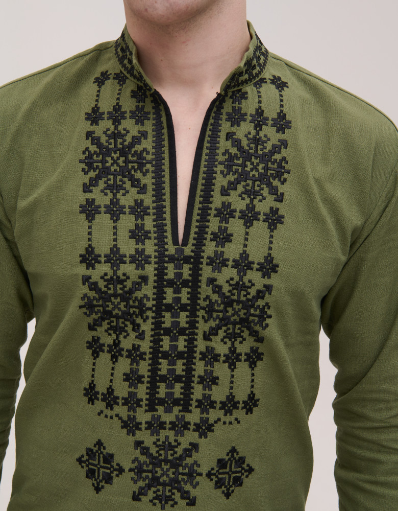  Pair of Nezlamni khaki embroidered shirts