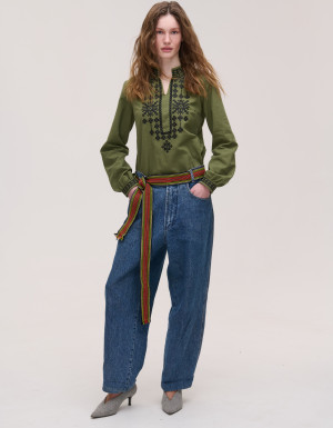 Women's khaki Nezlamni embroidered jacket