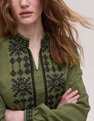  Women's khaki Nezlamni embroidered jacket