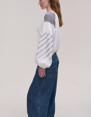 Embroidered Shirt with silver pattern