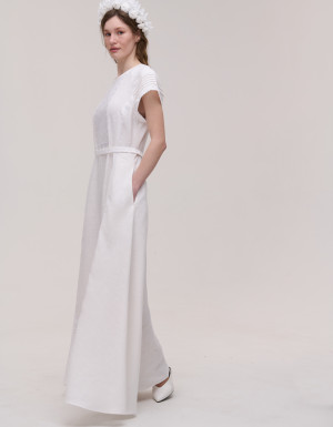 White linen dress Kniahynia