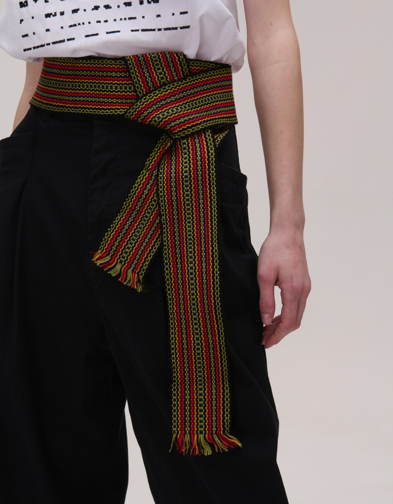 Olive-colored woven belt