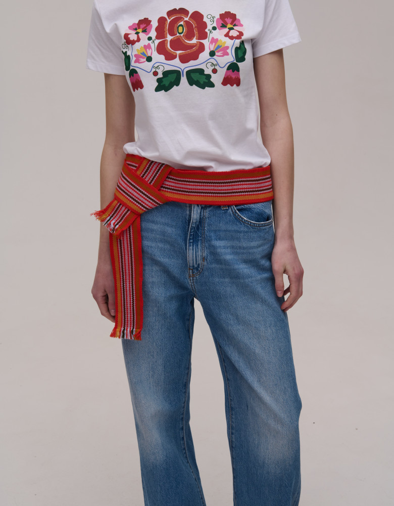 Ginger-colored woven belt