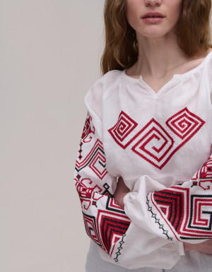 Embroidered Shirt «Infinity» (white)