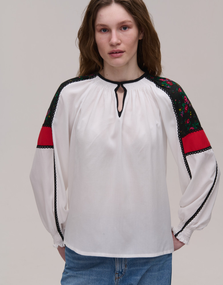 Women's embroidered shirt scarf