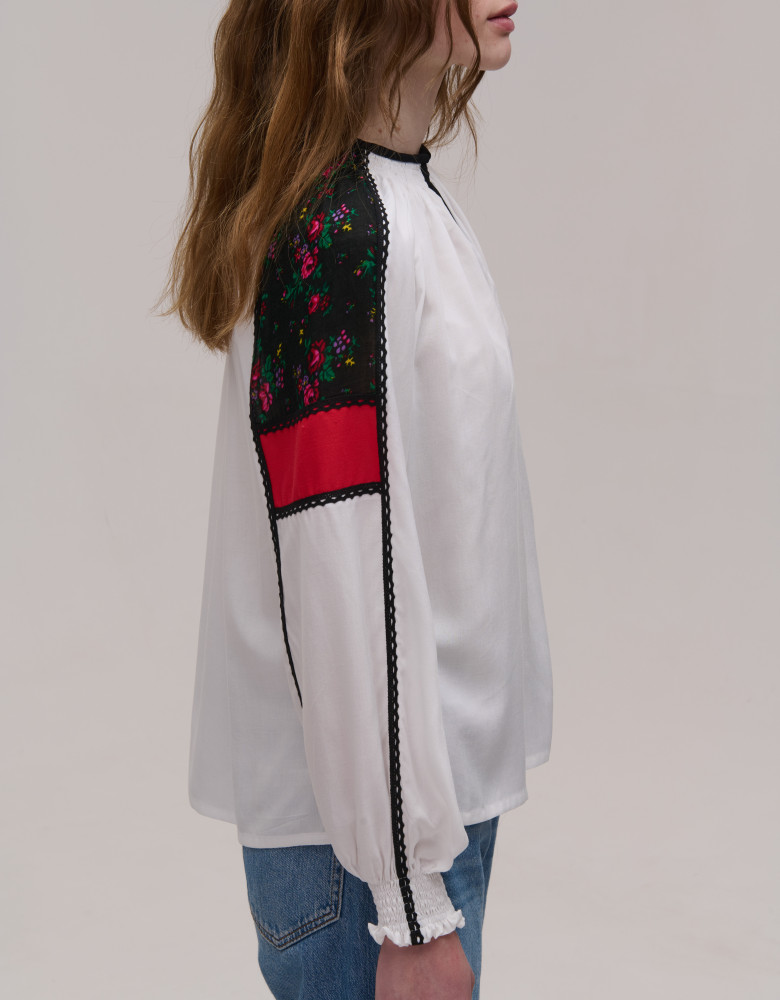 Women's embroidered shirt scarf
