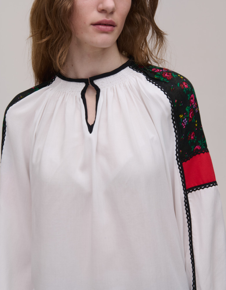 Women's embroidered shirt scarf