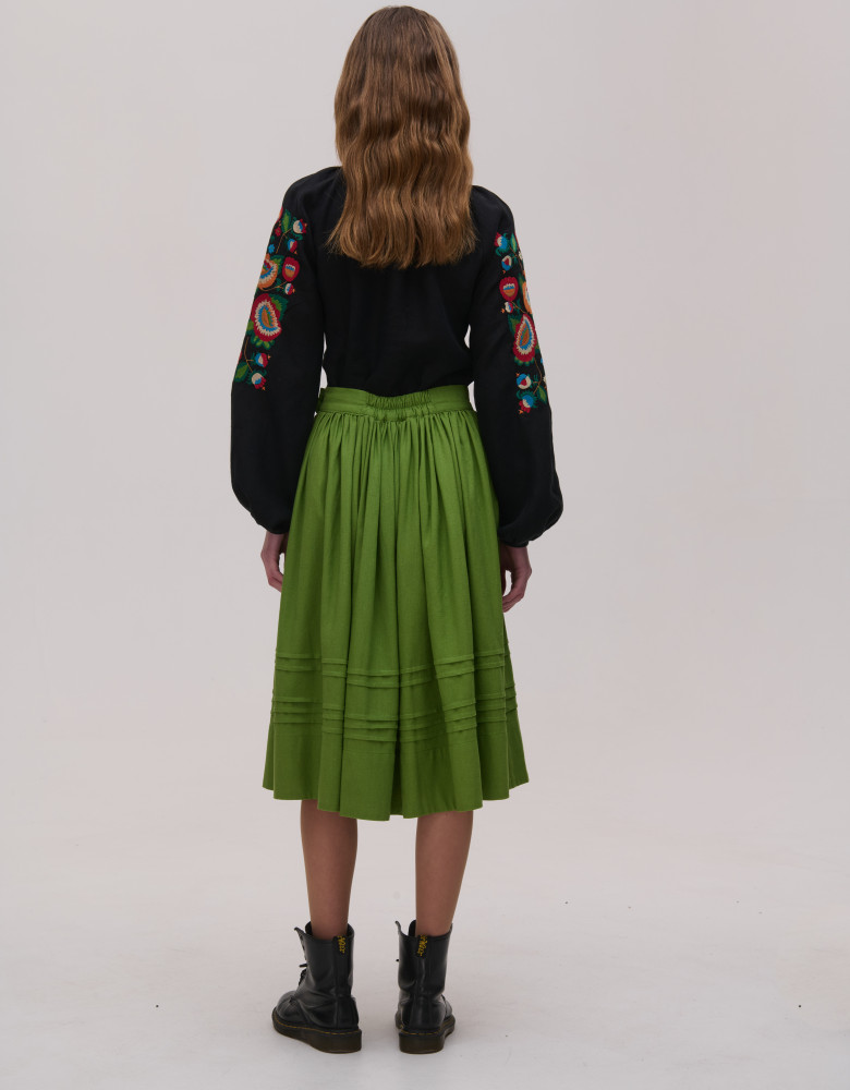 Women's black linen bolekhivska embroidered jacket