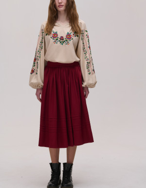 WOMEN'S BEIGE LINEN EMBROIDERED JACKET BORSHCHIVSKA