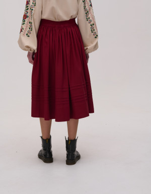Rozmai burgundy linen skirt
