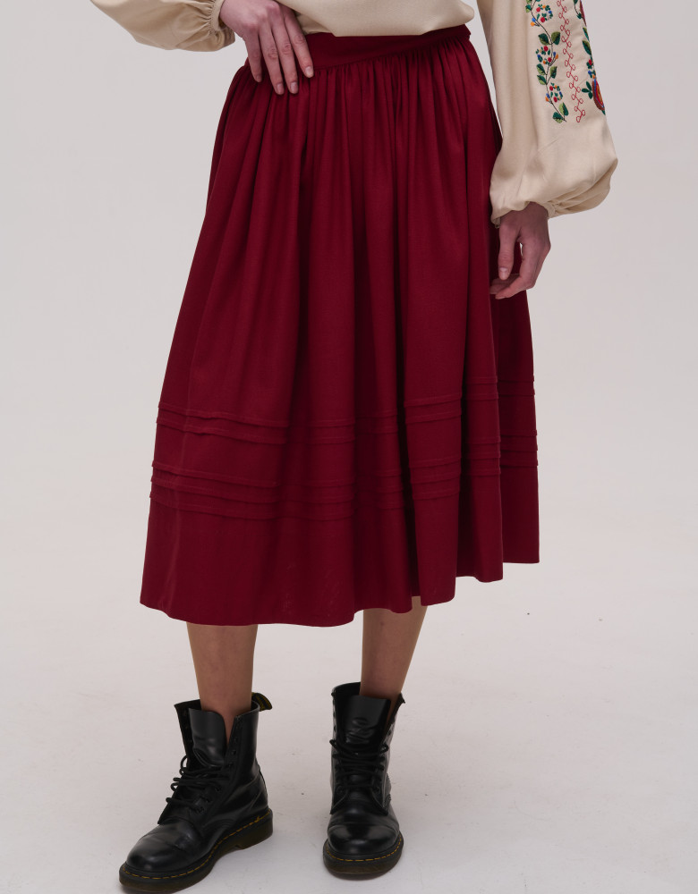 Rozmai burgundy linen skirt