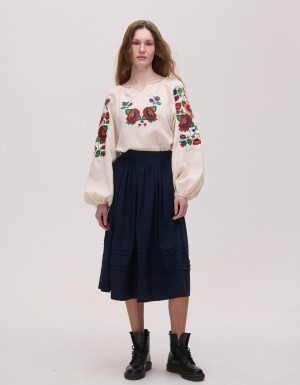 Rozmai blue linen skirt