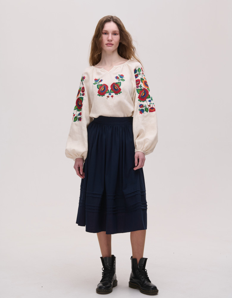 Rozmai blue linen skirt