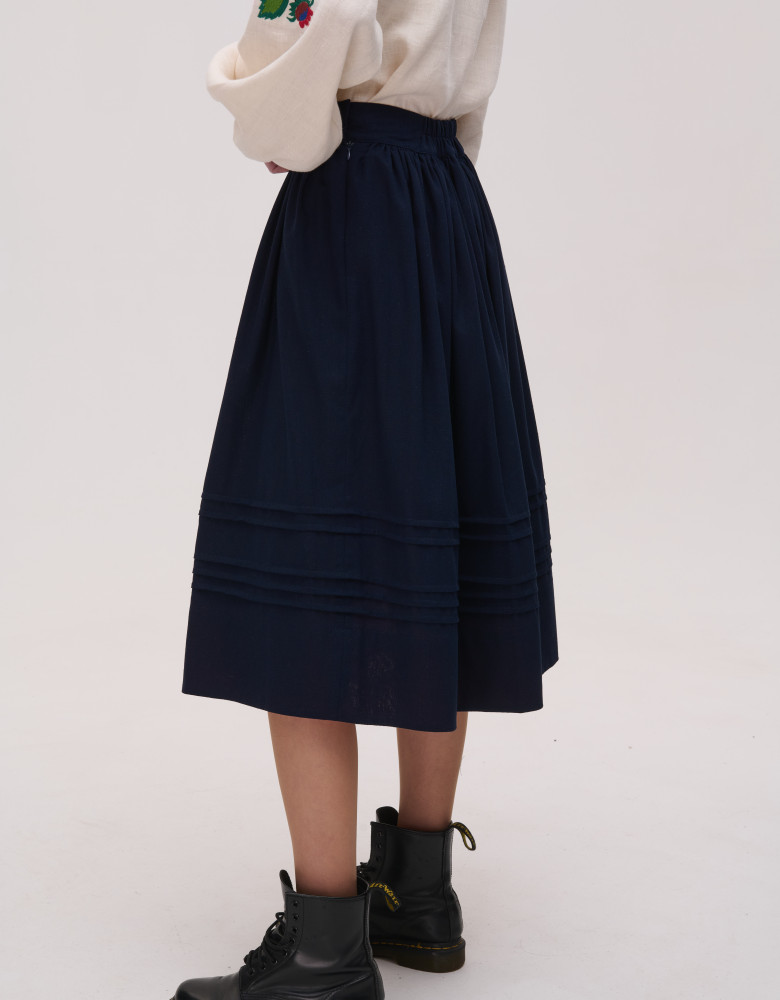 Rozmai blue linen skirt